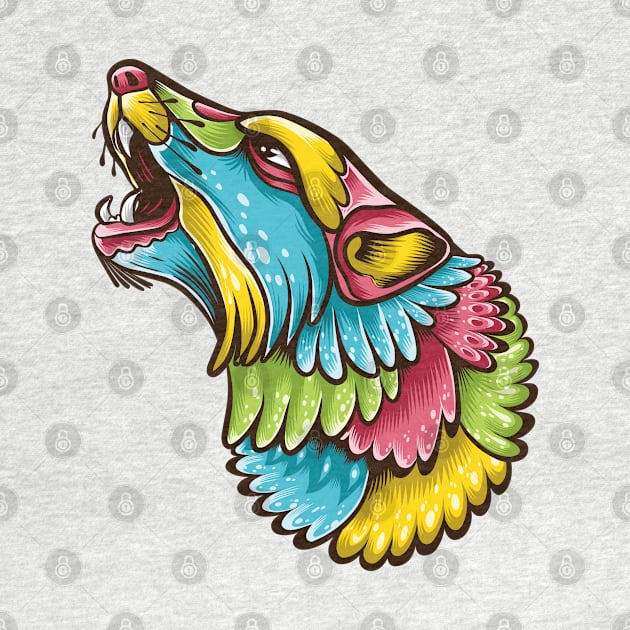 abstract wolf head illustration by Mako Design 